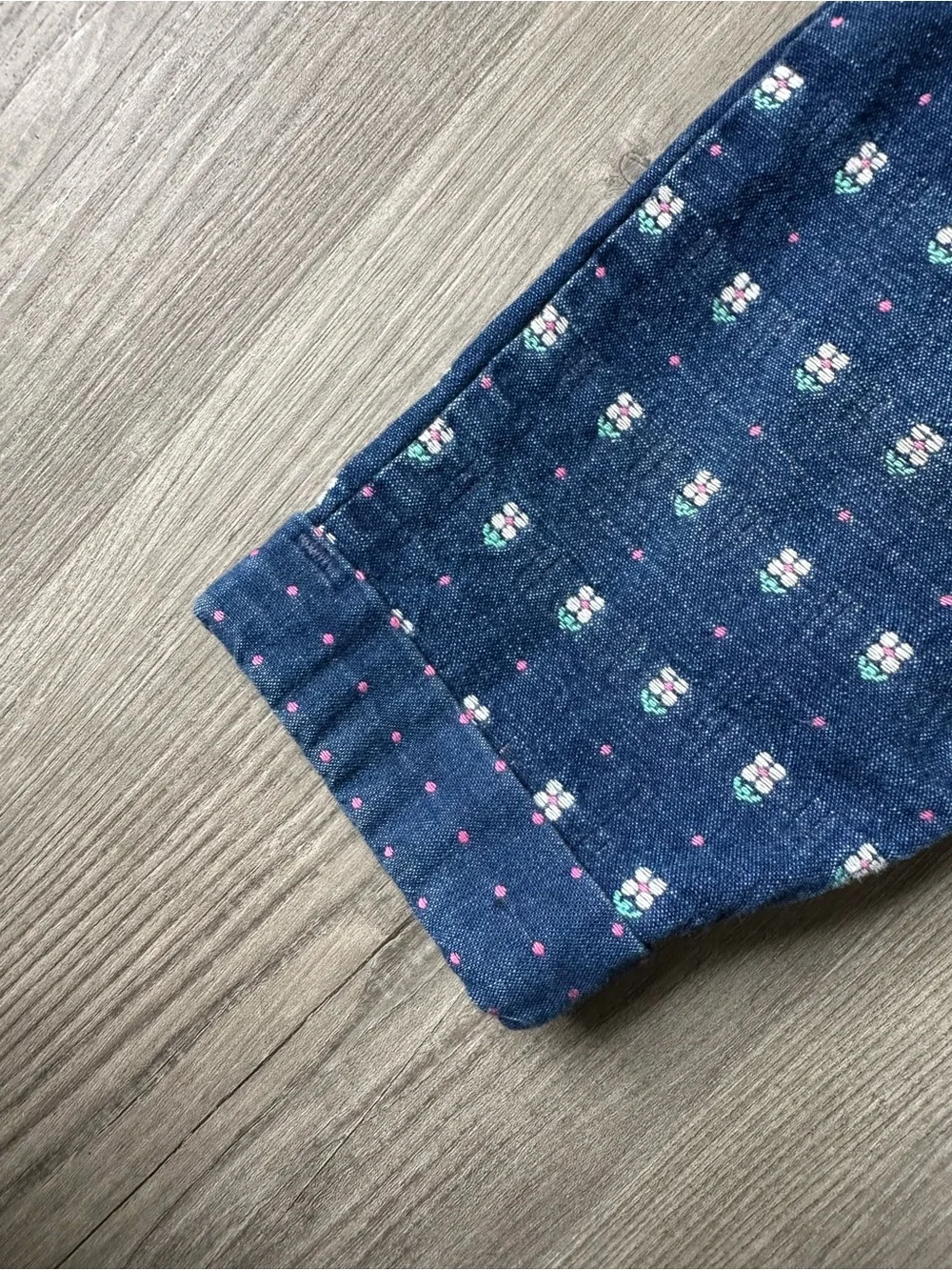 OshKosh B'gosh Vintage Navy Floral Print Baby Overalls